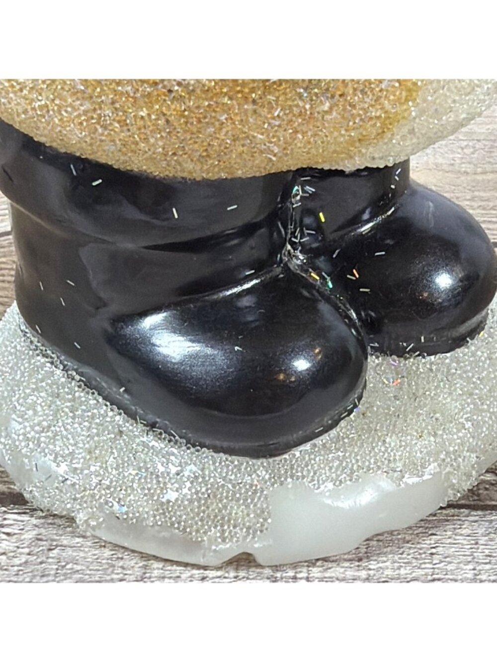 Pottery Barn Candle Santa Claus Gold Glitter Christmas Holiday 90s Vintage AS IS - Picture 13 of 15